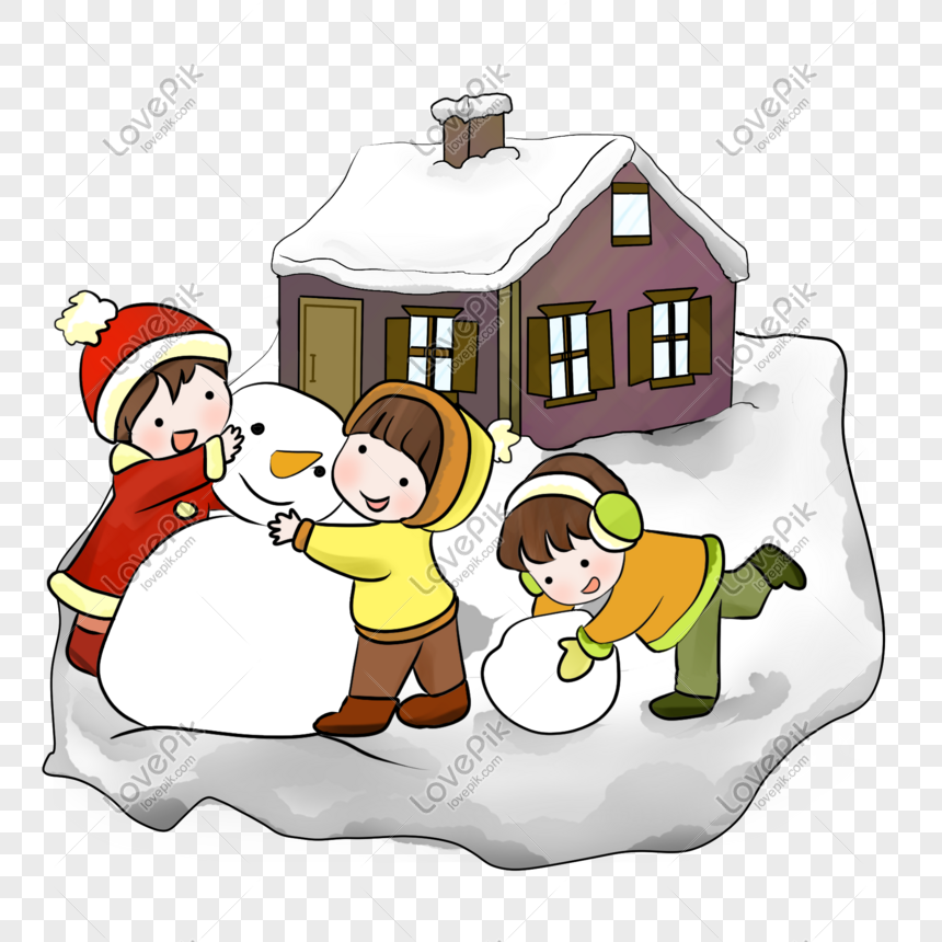 雪だるまを作る子供の手描きイラストイメージ グラフィックス Id Prf画像フォーマットpsd Jp Lovepik Com