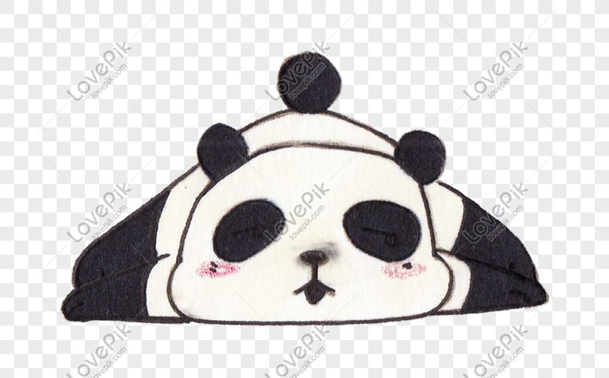 Desenho Animado Pintado à Mão Original Panda Revestido Com Revestimento  Espesso Ilustração Png