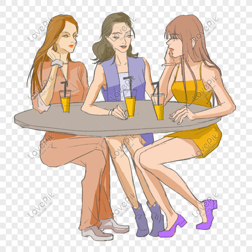 Friends Colleagues Class Reunion Hand Drawn Cartoon Girlfrien PNG Picture  And Clipart Image For Free Download - Lovepik | 611472165