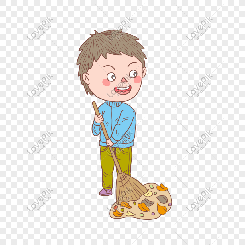 Cartoon Hand Drawn Character Sweeping Boy Png Image Picture Free Download 611493826 Lovepik Com