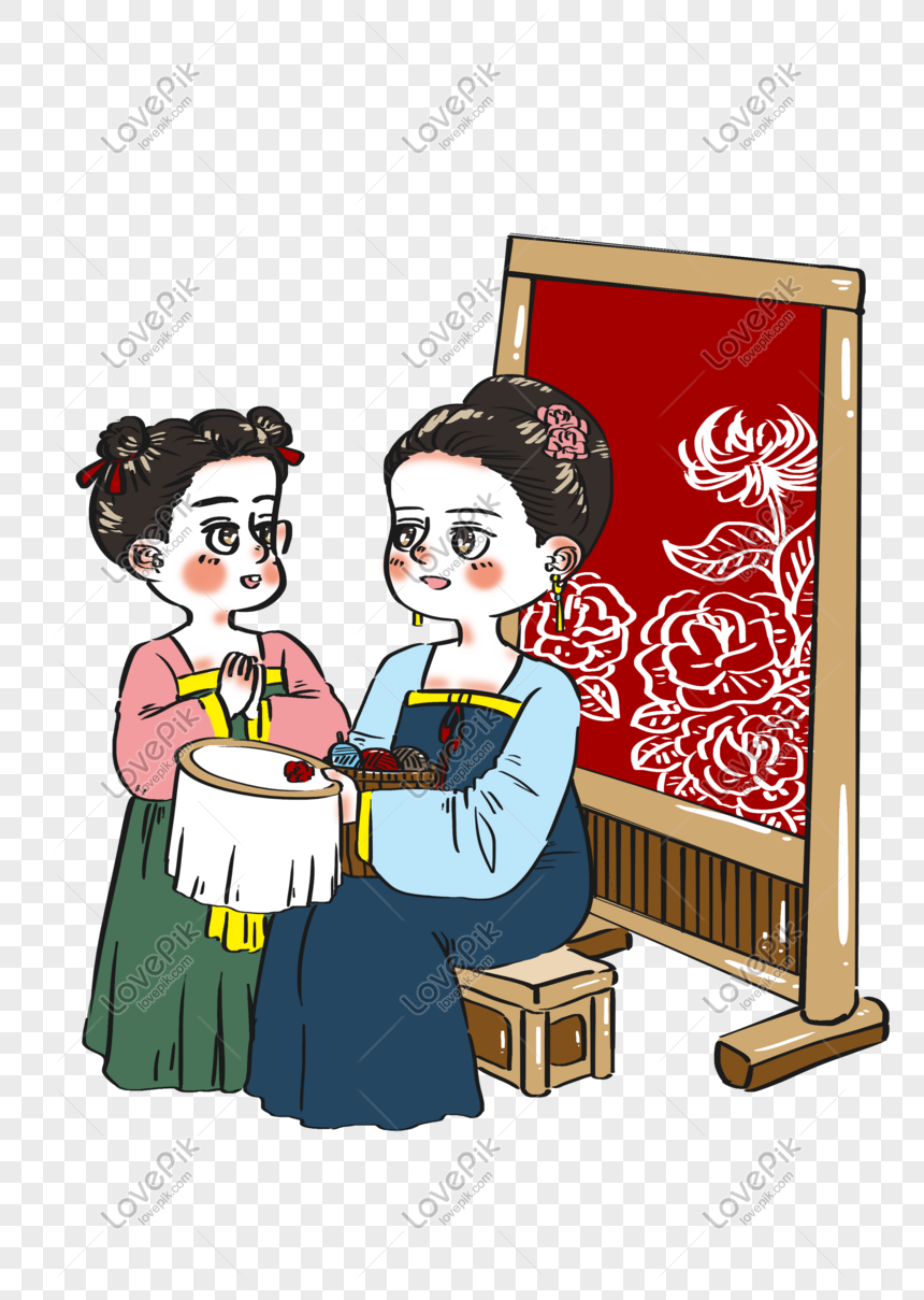 Chinese Windmother Female Embroidery Inheritance Cartoon Charact PNG  Transparent Image And Clipart Image For Free Download - Lovepik | 611493527
