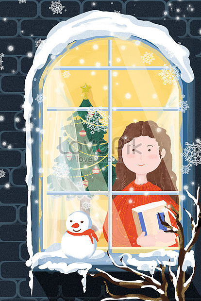 クリスマスイブ女の子暖かいイラストイメージ 図 Id Prf画像フォーマットjpg Jp Lovepik Com