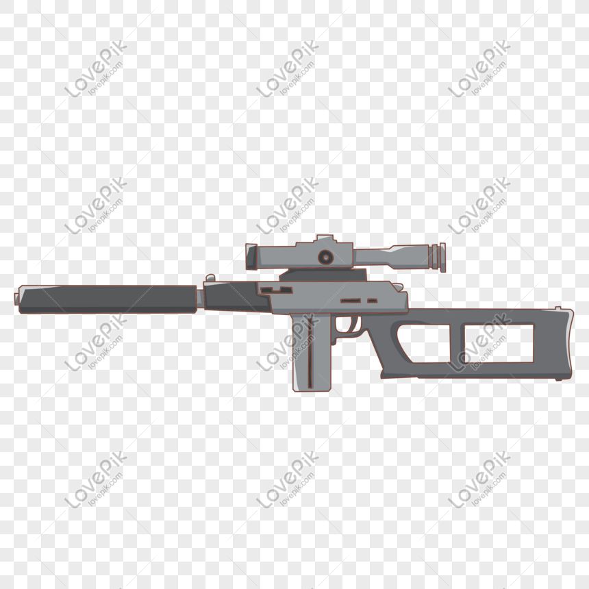 Gray Submachine Gun Illustration Free PNG And Clipart Image For ...