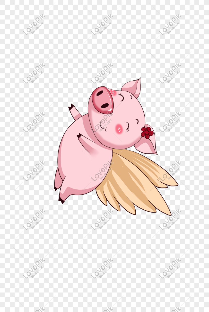 cartoon pig with wings
