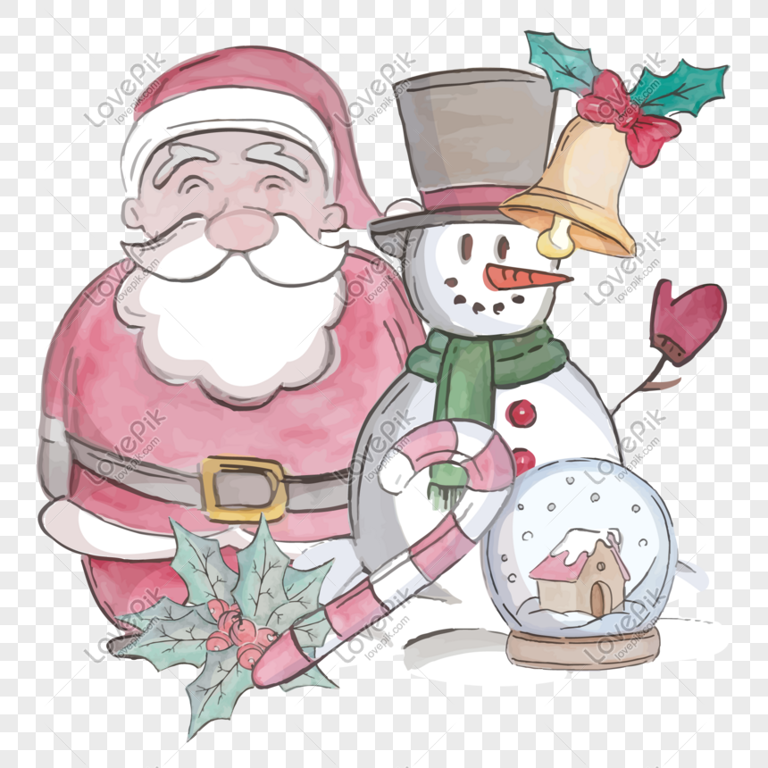 サンタクロース雪だるまイラストを描いたクリスマスベクトルイメージ グラフィックス Id Prf画像フォーマットpsd Jp Lovepik Com