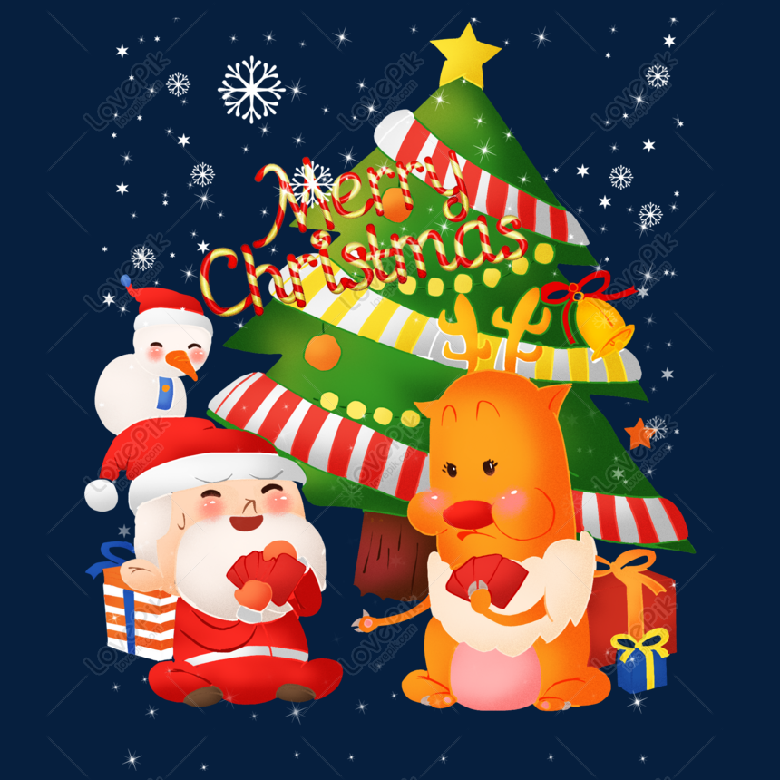 Hand Painted Christmas Creative Scene Png PNG Image And Clipart Image ...