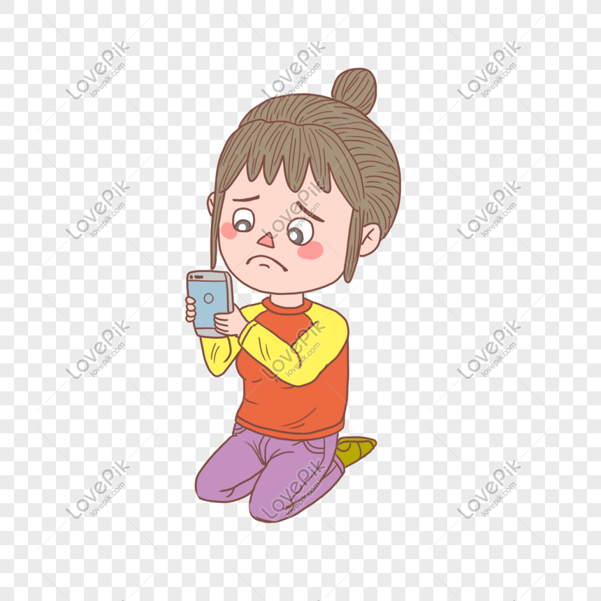 Cartoon Mobile Phone Without Signal Sad Girl PNG White Transparent And  Clipart Image For Free Download - Lovepik | 611493722