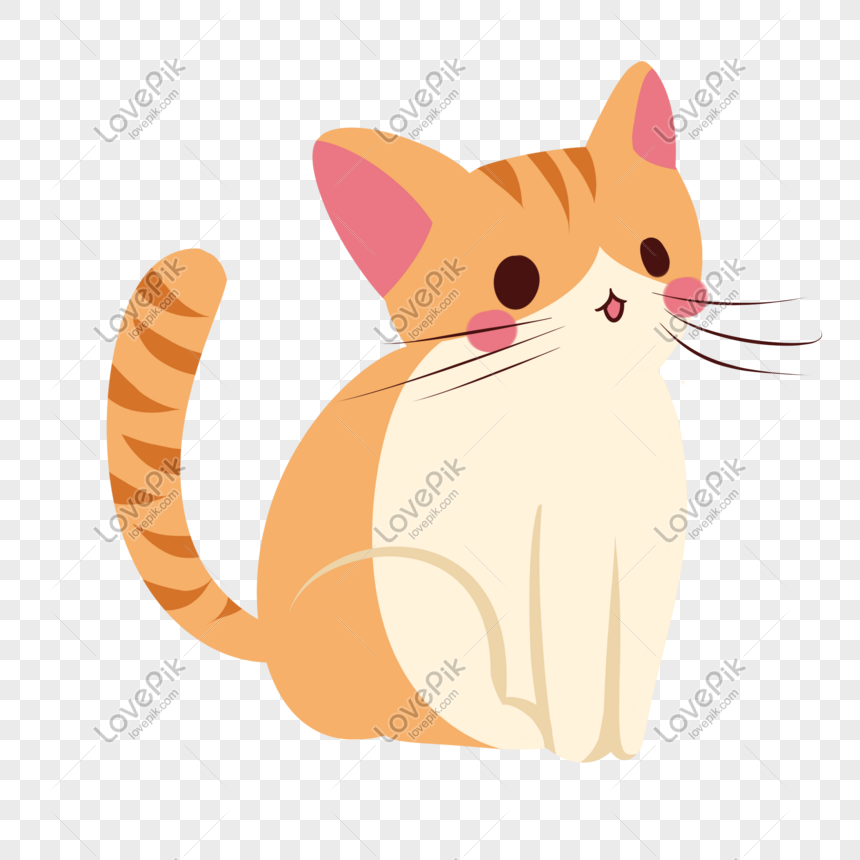 Yellow Kitty Hand Drawn Illustration PNG Free Download And Clipart ...