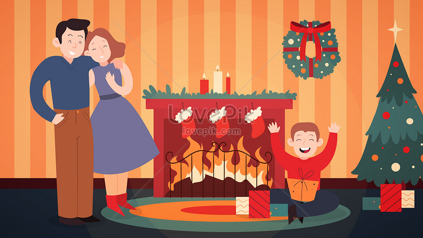 Dibujos Animados Navidad Feliz Navidad Vacaciones Familia Cálido | PSD  ilustraciones imagenes descarga gratis - Lovepik