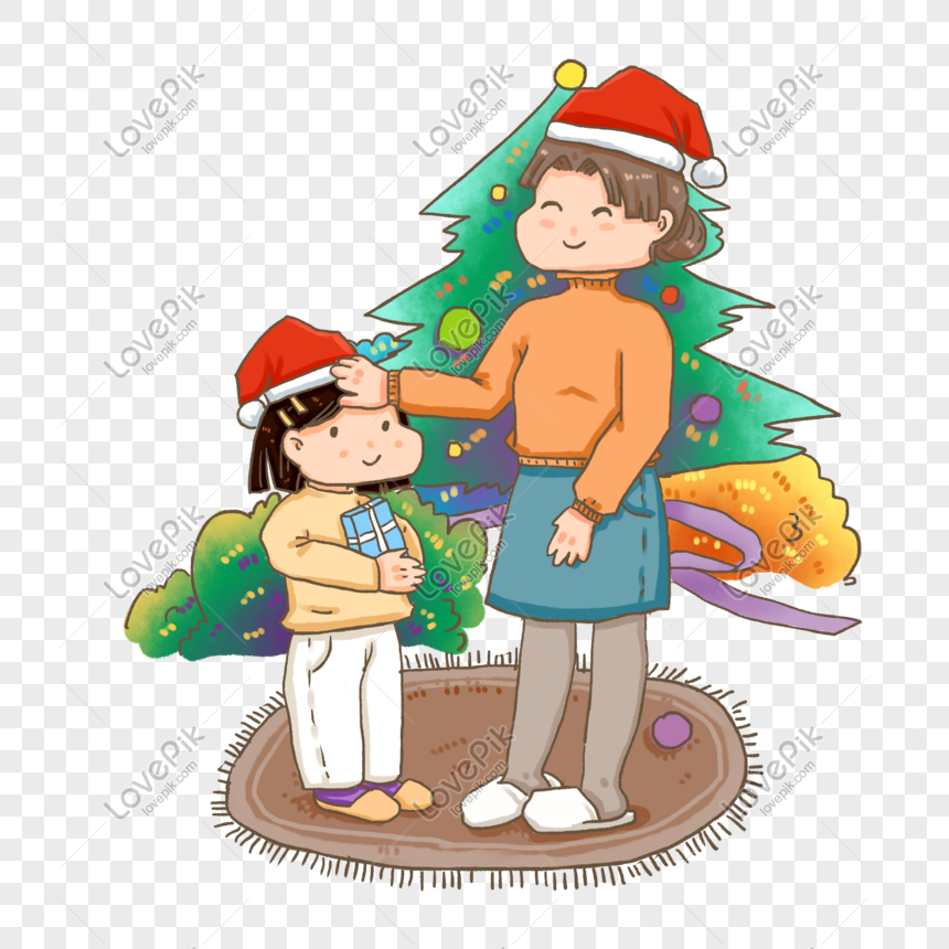 Instant Download Christmas Clipart Mother and Daughter Love,its