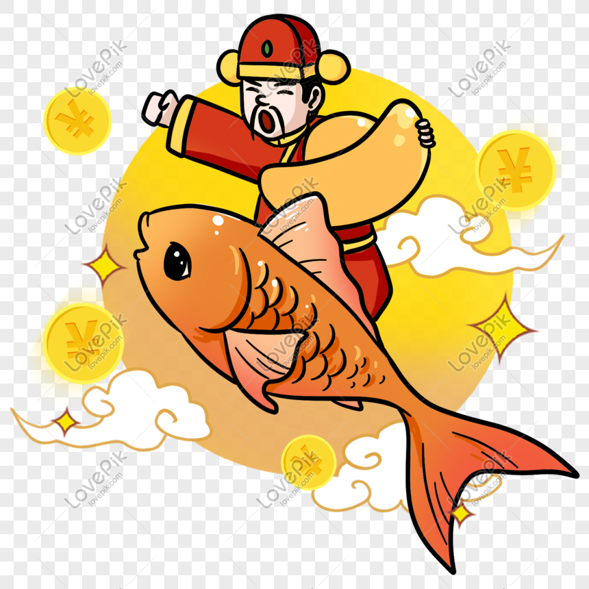 god of fortune clipart fish