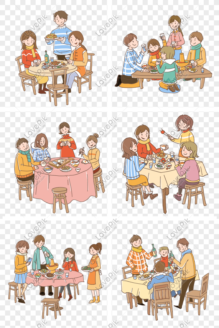 Hình ảnh Ăn Tối Với Bạn Bè Và Gia đình Năm Mới PNG Miễn Phí Tải Về ...