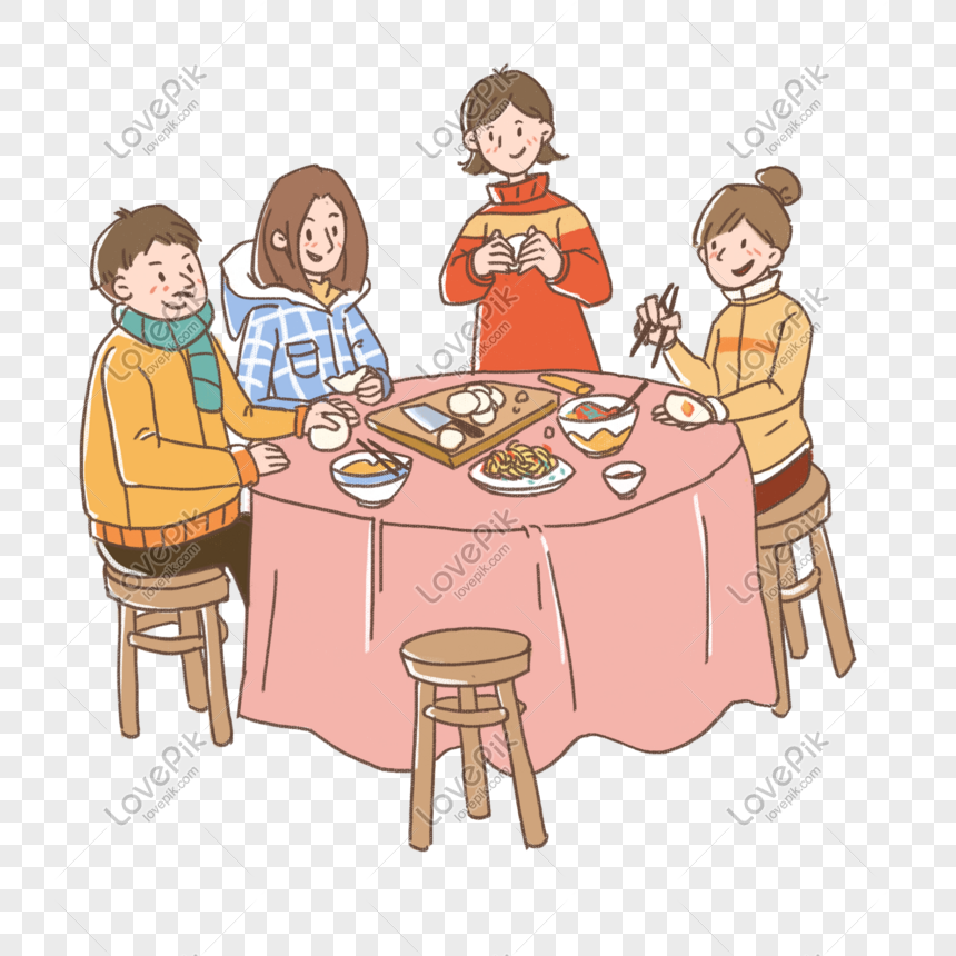 24 Gambar Kartun  Makan Malam Bersama Keluarga  Kumpulan 