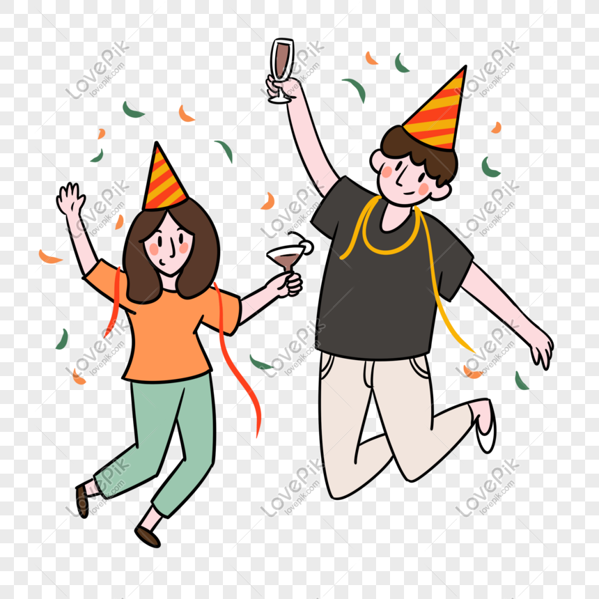 Friends Drinking Birthday Celebration Cartoon Hand Drawn Illustr PNG  Transparent And Clipart Image For Free Download - Lovepik | 611495436