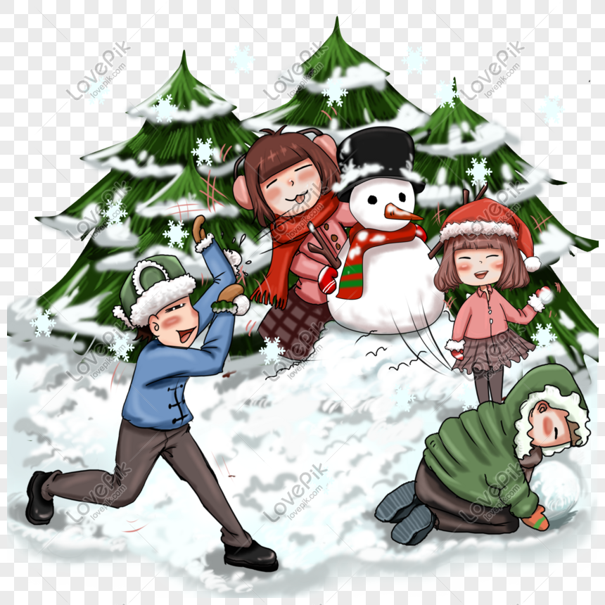 アニメ厚塗りの手描きのクリスマス雪フクロウのイラストpngを遊んでいる子供たちの束イメージ グラフィックス Id Prf画像フォーマットpsd Jp Lovepik Com