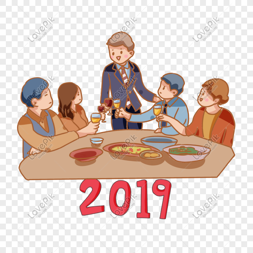 Hand Drawn Cartoon 2019 Colleagues Dinner PNG Picture And Clipart Image For  Free Download - Lovepik | 611501305