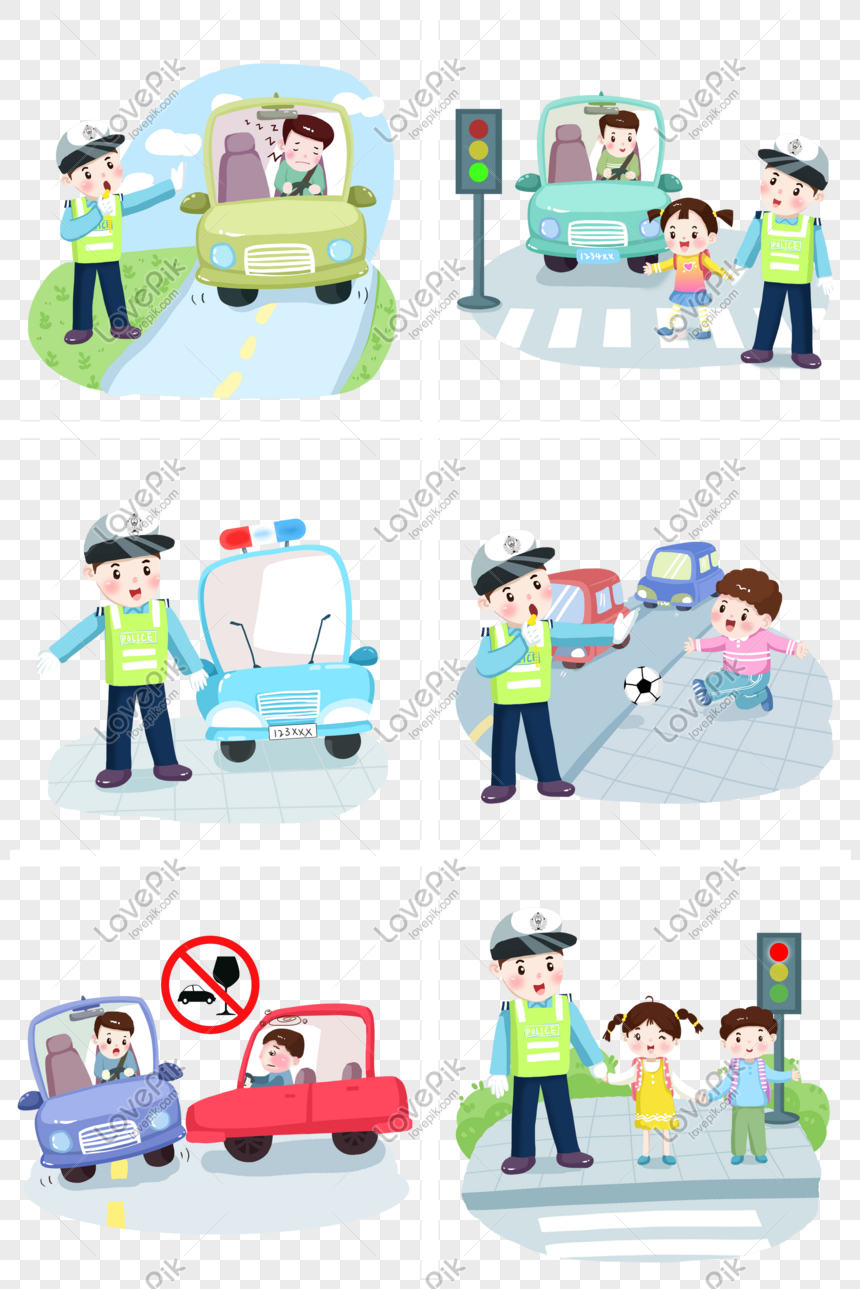 Cartoon Hand Drawn Traffic Safety Day PNG Transparent And Clipart Image For  Free Download - Lovepik | 611503716