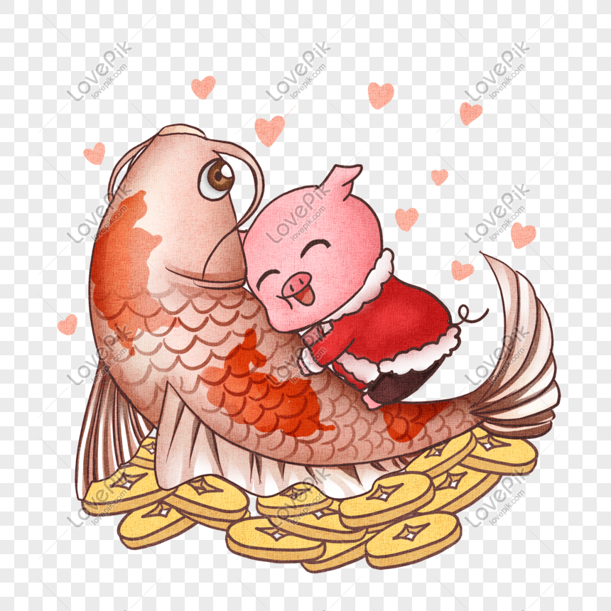 手描きの中華風鯉とかわいい豚イメージ グラフィックス Id Prf画像フォーマットpsd Jp Lovepik Com