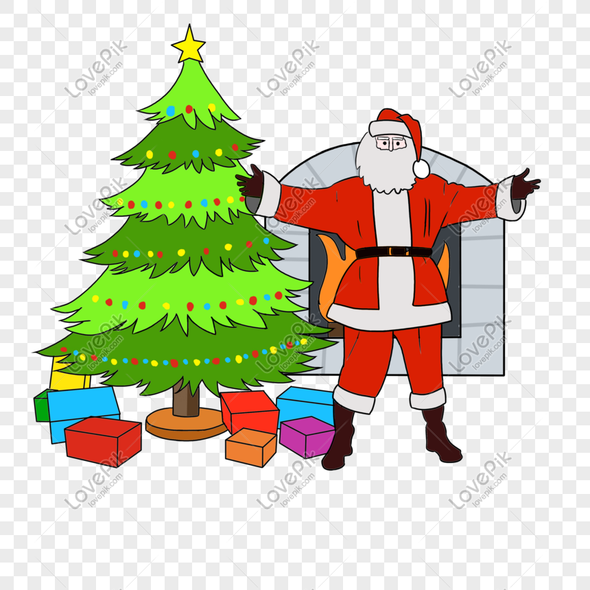 santa claus drawing very easy step by step,how to draw santa claus with  christmas tree step by step - YouTube