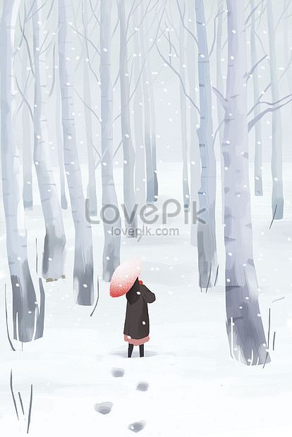 冬の白樺の森のイラストイメージ 図 Id Prf画像フォーマットjpg Jp Lovepik Com
