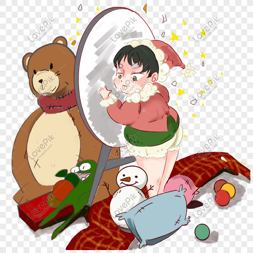 クリスマスプレゼント小さな女の子手描きイラストイメージ グラフィックス Id Prf画像フォーマットpsd Jp Lovepik Com