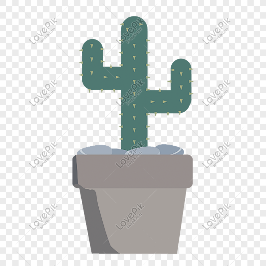 Hand Drawn Cartoon Cactus Plant Potted PNG Transparent Image And ...