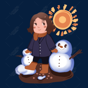 Snowman Pushing Snowball PNG Transparent And Clipart Image For Free ...