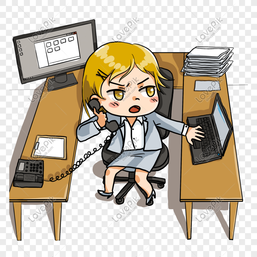 Cartoon Hand Drawn Watercolor Anime Busy Work Lady Poster PNG Picture And  Clipart Image For Free Download - Lovepik | 611508615