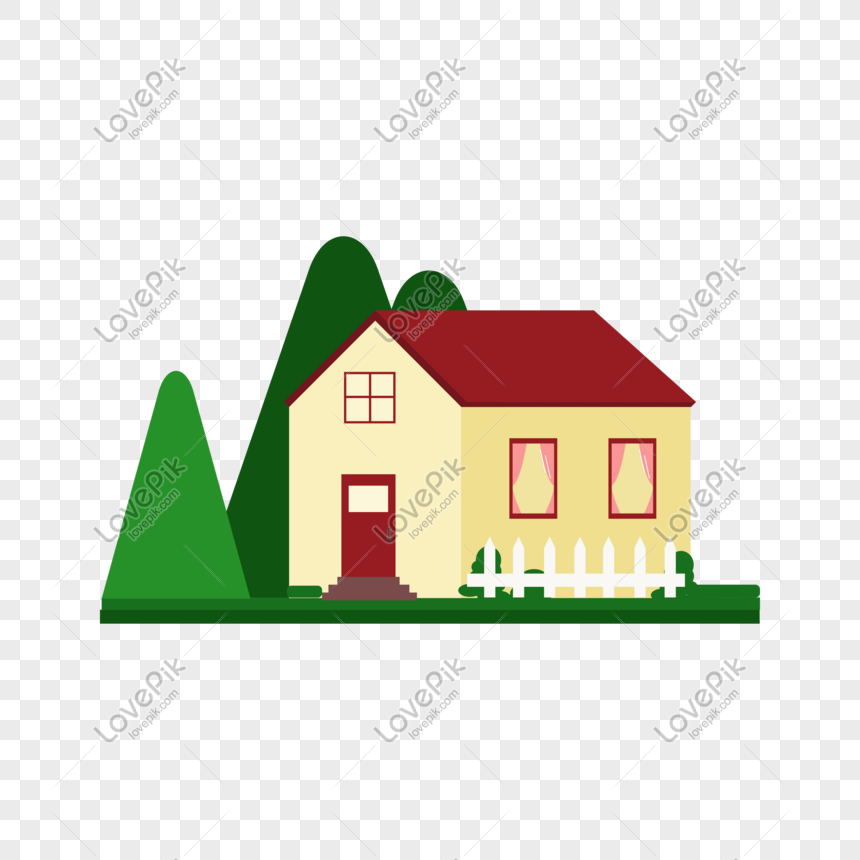 Nhà nhỏ phía trước cửa sổ mái nhà và hoa - Hình ảnh kiểu hoạt hình của ngôi  nhà nhỏ với hiên nhà png tải về - Miễn phí trong suốt Căn