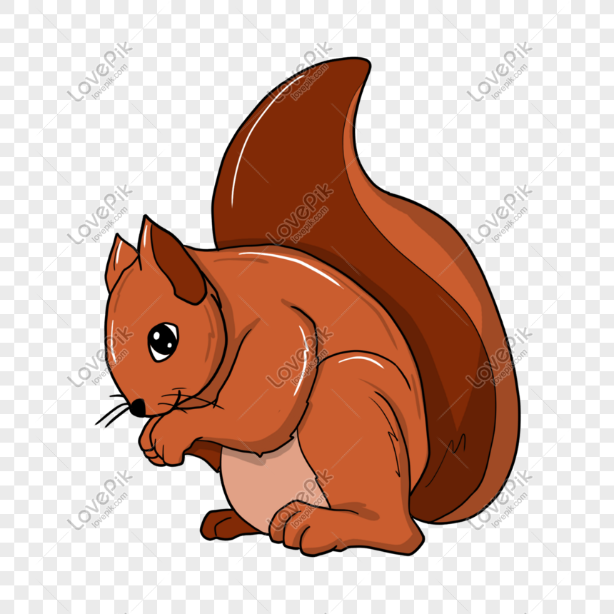 Hand Drawn Brown Squirrel Illustration PNG Image And Clipart Image ...