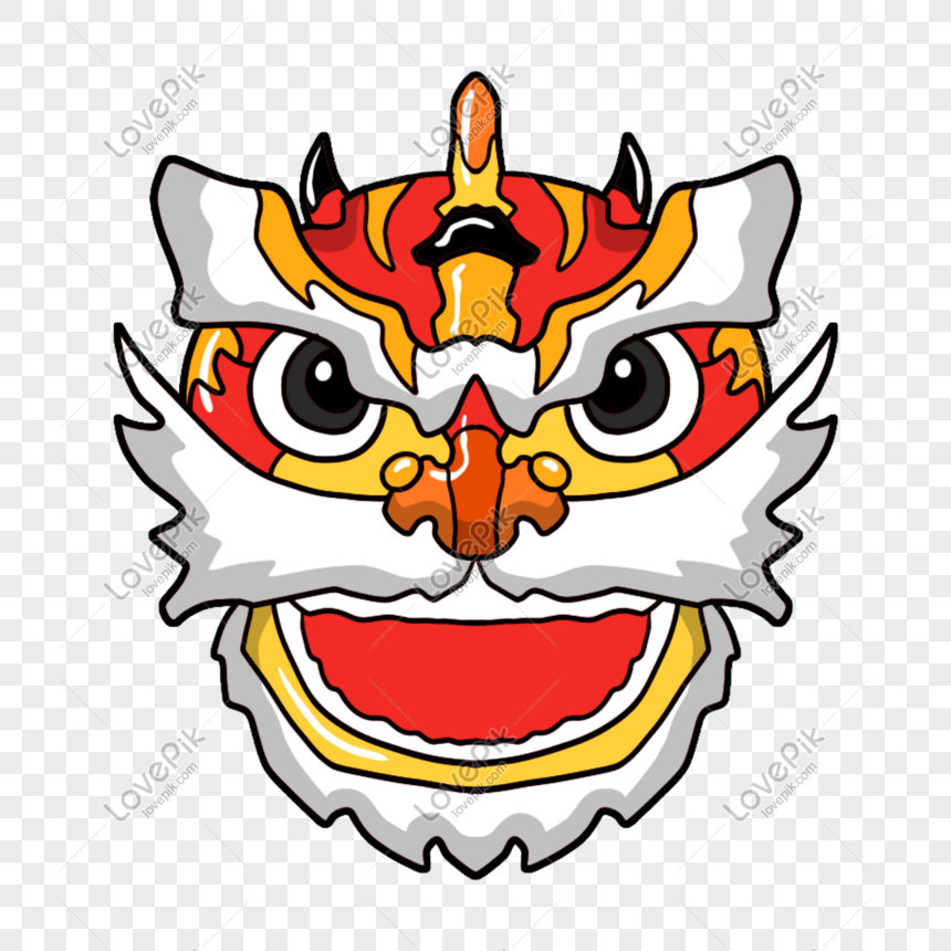 orange-lion-dance-head-illustration-png-picture-and-clipart-image-for