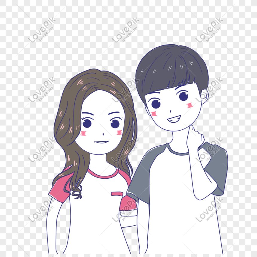 Hand Painted Cartoon Handsome Men And Women Combination PNG Hd Transparent  Image And Clipart Image For Free Download - Lovepik | 611518104