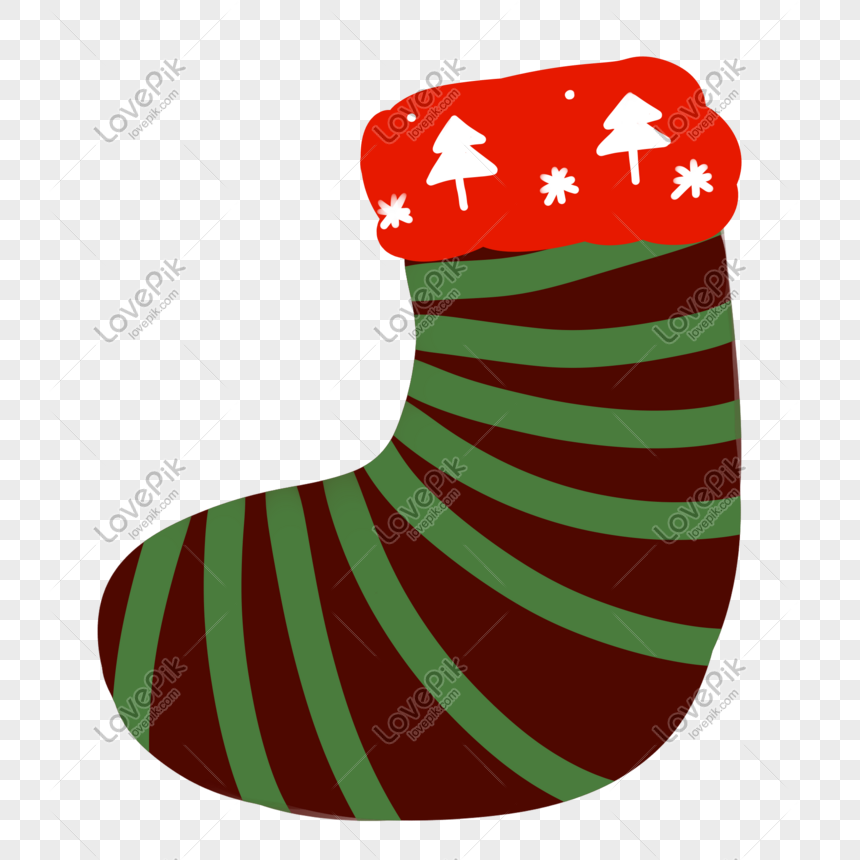 Christmas Tree Striped Christmas Sock PNG White Transparent And Clipart ...