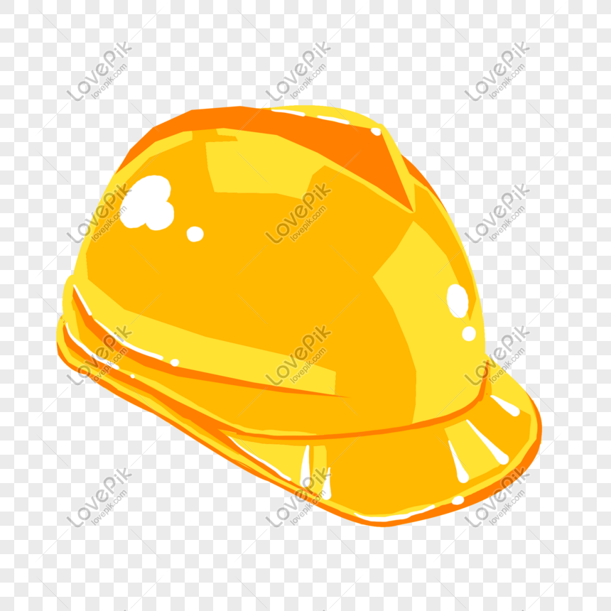 Hand Drawn Yellow Hard Hat Illustration PNG White Transparent And ...