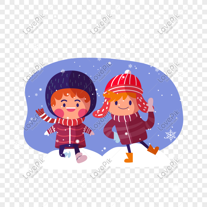 Snowy Cartoon Hand Drawn Christmas Illustration Kid PNG Picture And ...