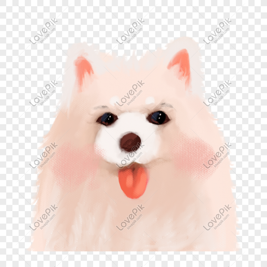 Pink White Hand Painted Cute Wind Puppy Free PNG Transparent Image ...