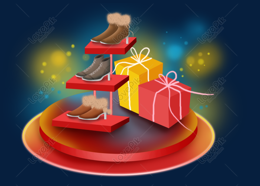 Gift Box with Green Ribbon and Brown Leather Shoes on Wooden Background,  Space for Text Stock Image - Image of gift, happy: 148933229