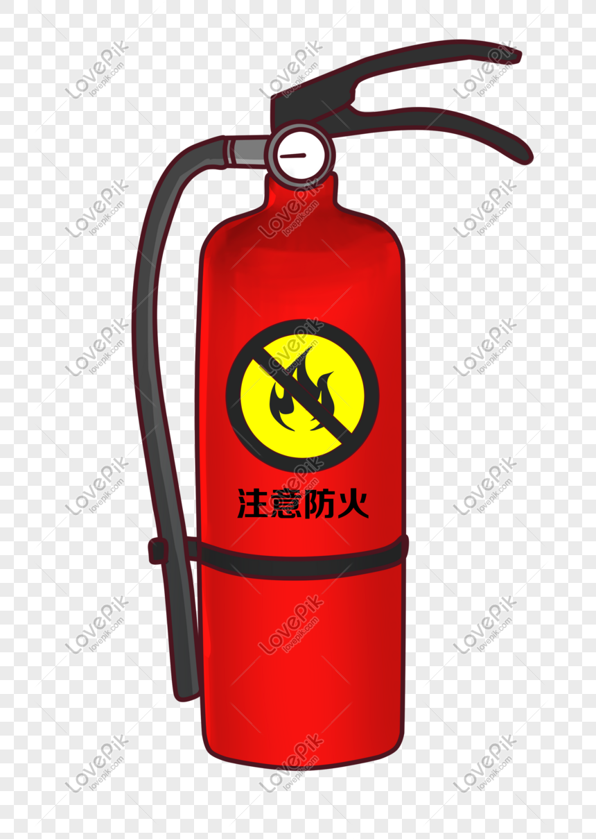 Hand Drawn Red Fire Extinguisher Illustration PNG Image And ...