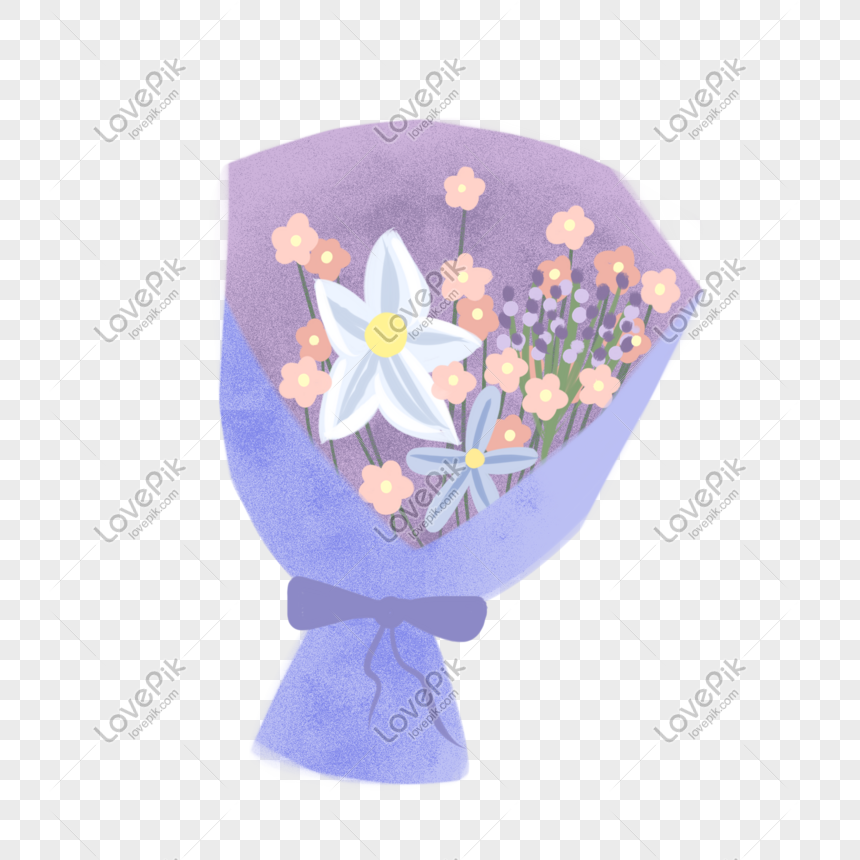 Hand Drawn White Hundred Flowers Bouquet Illustration PNG Picture ...