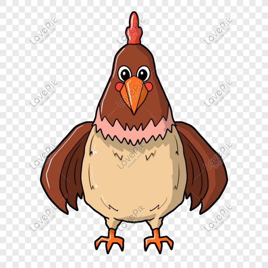 Kartun Coklat Ilustrasi Ayam Besar Gambar Unduh Gratis