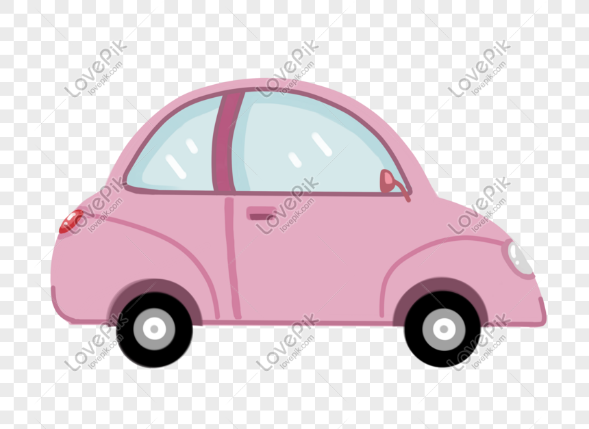 Pink cartoon vintage car illustration, Pink car, transportation, classic car free png