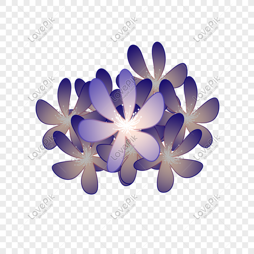 Dibujos Animados Hermosas Flores Azules PNG Imágenes Gratis - Lovepik