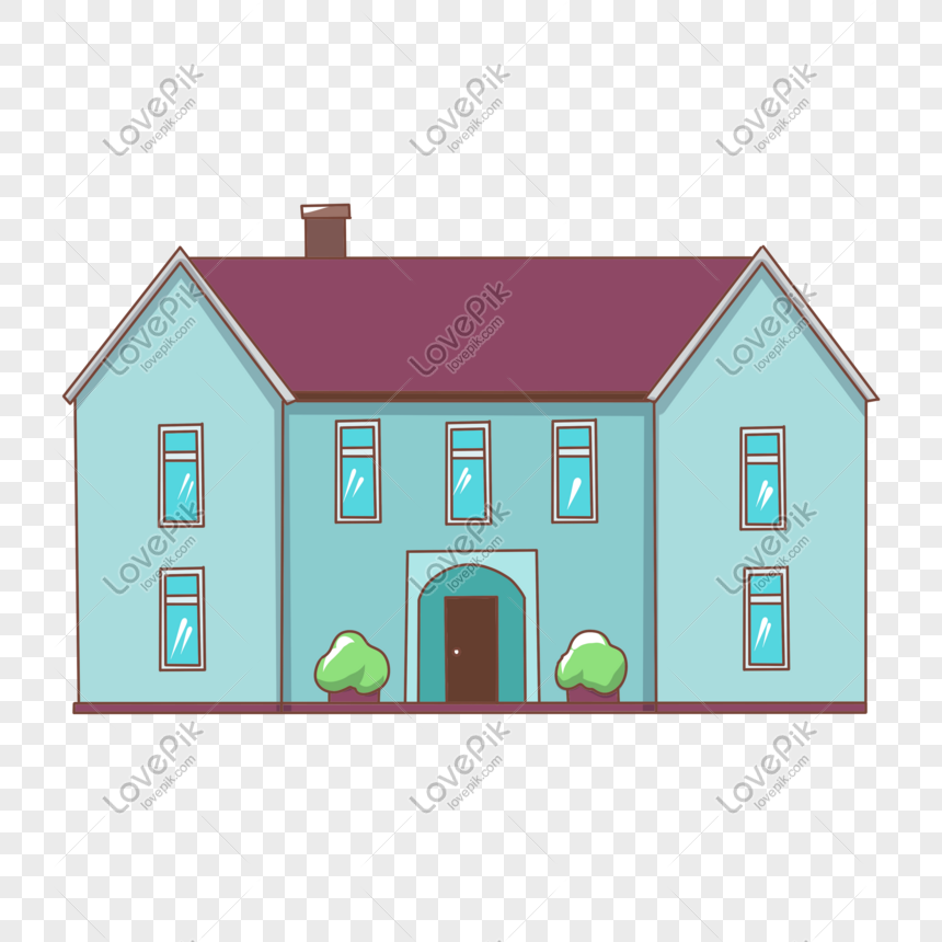 水色の家のイラストイメージ グラフィックス Id Prf画像フォーマットpsd Jp Lovepik Com