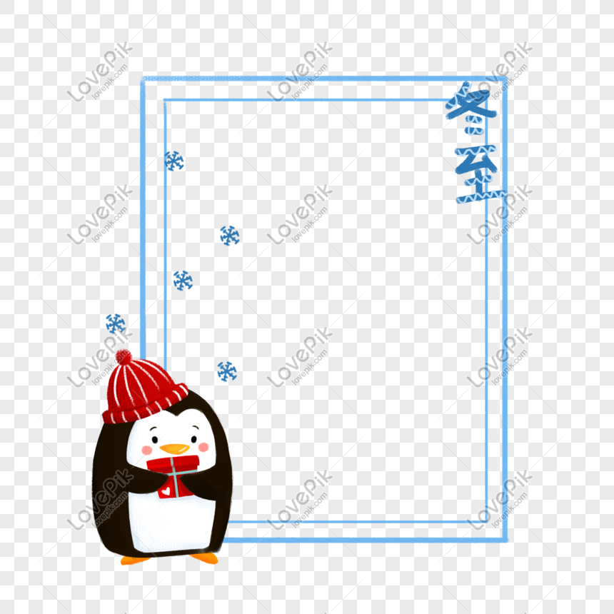 かわいい手描き冬ペンギンボーダーイメージ グラフィックス Id Prf画像フォーマットpsd Jp Lovepik Com