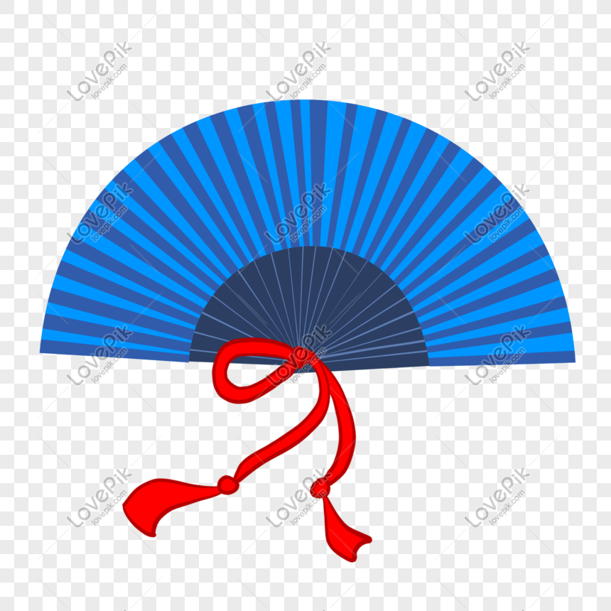 Cartoon Chinese Style Blue Fan PNG Transparent And Clipart Image For Free  Download - Lovepik | 611522396