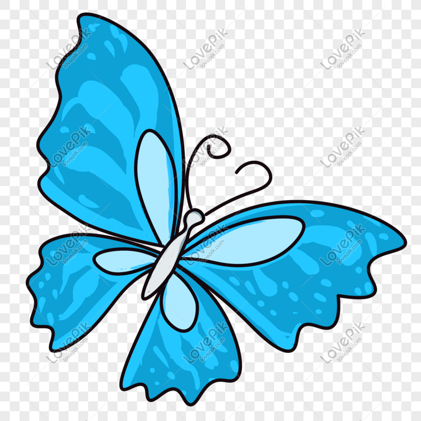 Cute Cartoon Blue Flying Butterfly PNG Transparent And Clipart Image For  Free Download - Lovepik | 611522406