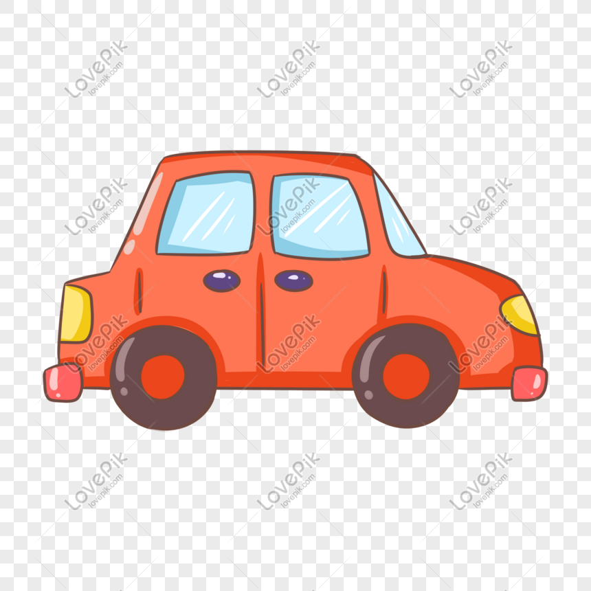 Cartoon Hand Drawn Red Car Illustration PNG Image And Clipart ...
