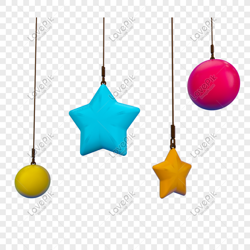 Colgante Cinco Estrellas Bola C4d Elemento Decorativo Imágenes Gratis - Lovepik