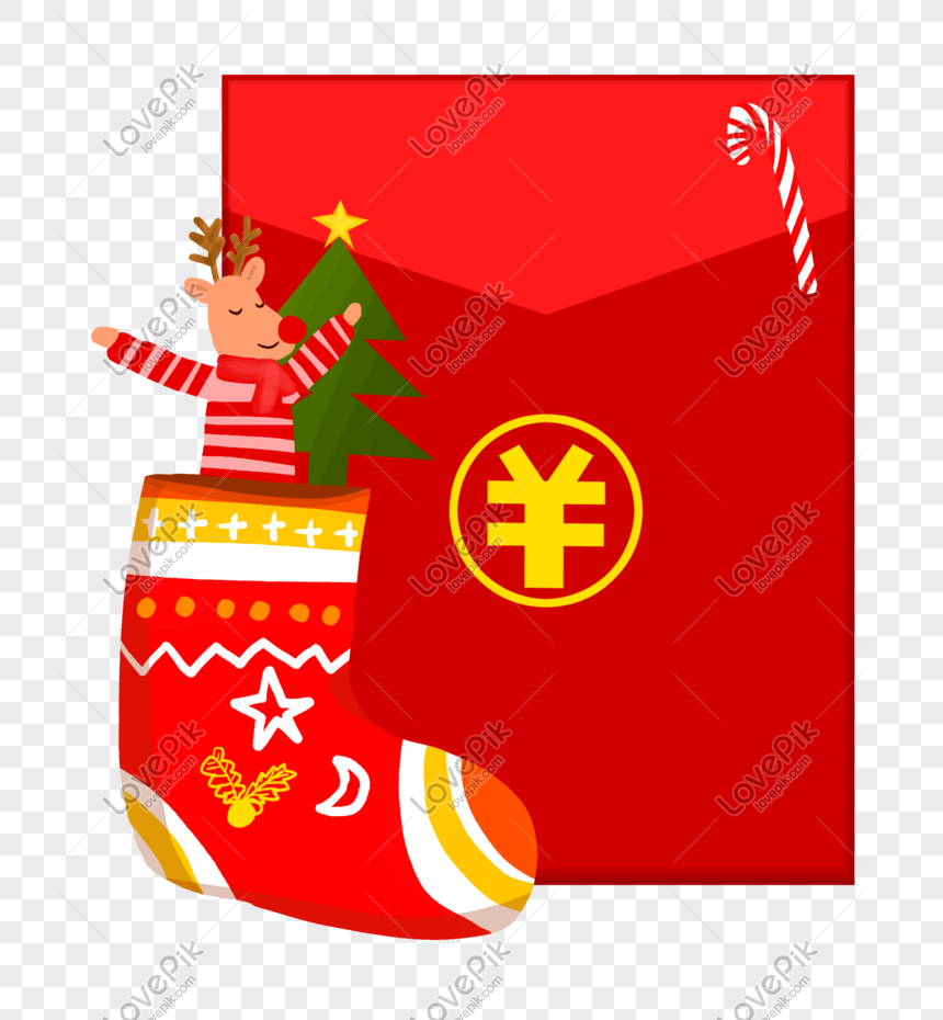 かわいい漫画のクリスマス靴下赤い封筒イメージ グラフィックス Id Prf画像フォーマットpsd Jp Lovepik Com