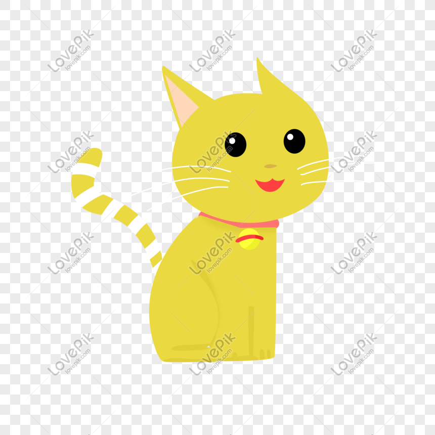 Laughing Yellow Kitten Illustration PNG Transparent Background And ...